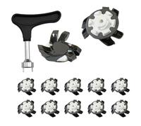 Puntas de golf genéricas puntas de zapatos de golf, 12 piezas de zapatos antideslizantes con tachuelas, puntas de golf de torsión rápida, tacos de Golf, llave portátil, tornillos para campos de golf
