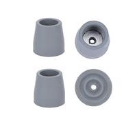 Puntas de goma resistentes de 1 pulgada (gris, paquete de 4), puntas de repuesto para andadores, comodes, sillas de ducha, bastones, patas de bastón, accesorios esenciales para pies de andador