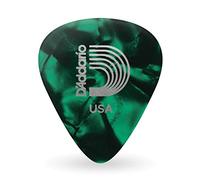 Puntas de guitarra de celuloide D'Addario Pearl para guitarra acústica, eléctrica y bajo, extra gruesas, verde, paquete de 100