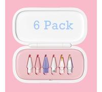 Puntas de repuesto para Apple Pencil 1/2/Pro, alta sensibilidad y lápiz capacitivo de control preciso para iPad (C-6 unidades con caja rosa)