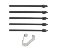 Puntas de repuesto para Samsung para S Pen con kit de herramientas de pinzas, puntas de lápiz capacitivo suaves para Galaxy Tab S Series Note 20, paquete de 5 ABS de alta sensibilidad (5 negros + 1
