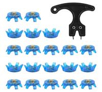 Puntas de repuesto para zapatos de golf tipo tornillo para tacos de TPU con llave que permite un contacto constante con el suelo y un movimiento lateral sensible (azul)