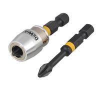 Puntas De Torsión DEWALT PH2 x 50mm (x2) Y Manga Magnética De Bloqueo DEWDT7