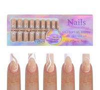 Puntas de uñas francesas para entusiastas de la moda, 150 piezas reutilizables y prácticas, cómodas para el uso diario