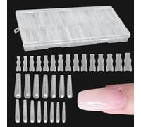 Puntas De Uñas Transparentes 180 Piezas Estructura Sándwich Cobertura Total