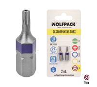 Puntas destornillador torx 10 inviolable (2 piezas). acero s2 al cromo