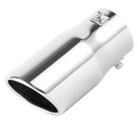 Puntas Escape Puntas Escape Universales 6,3Cm Para Coche Accesorios Para Redondas Boca Angular Rectas Acero Inoxidable Con Una Sola Salida Color Plateado(Plata)