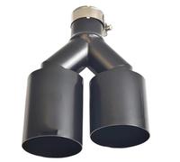 Puntas Modificación Tub Doble Para Automóvil Inoxidable Negro Brillante Punta Silenciador Longitud Plano Rendimiento Tubo escape automóvil(63-101 right)