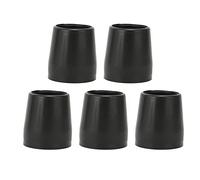 Puntas para Muletas, 5 Piezas Puntas para Muletas Goma Gruesa Bastón de un Solo ángulo Bastón para Caminar Bastón para Muletas Almohadilla para Pies(negro)