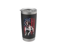 Puntero alemán de pelo corto - Bandera estadounidense envejecida Vaso térmico de acero inoxidable de doble pared