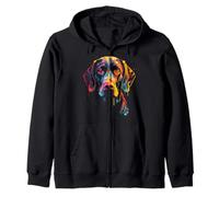 Puntero alemán de Pelo Corto Colorido para Amantes de los Perros, Color Negro Sudadera con Capucha