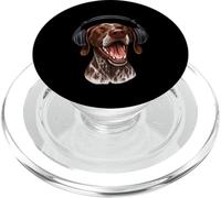 Puntero alemán de pelo corto con auriculares cantando amante de los perros PopSockets PopGrip para MagSafe