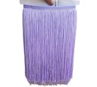 Puntilla de Flecos Falda Decorativa, Lote de 10 yardas de 30 cm de largo de borlas de poliéster con flecos de encaje africano for coser accesorios de ropa de vestir latinos(Light purple,5yards)