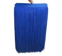 Puntilla de Flecos Falda Decorativa, Lote de 10 yardas de 30 cm de largo de borlas de poliéster con flecos de encaje africano for coser accesorios de ropa de vestir latinos(BLUE 2,10yards)