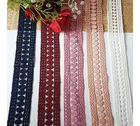 Puntillas de Encaje A2, Cinta por Metros, 33 mm de Ancho, Banda de Pompón de Algodón, Ribete de Pompón, Adorno de Encaje, Broderie Pompón de Color Rosa Claro