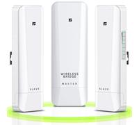 Punto a Punto/multipunto, Puente inalámbrico para Exteriores de 5.8 GHz para Proporcionar comunicación de Red para Tienda, Granero, Edificio de Garaje, Juego preconfigurado de Larga Distancia de 3 km