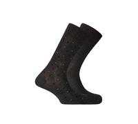 Punto Blanco Pack de 2 calcetines de algodón mercerizado, en lunares y liso. Gris