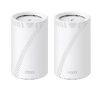 TP-Link Deco BE65(2-Pack) - WiFi 7 Mesh BE9300 Deco Tri-Band BE65 (Paquete de 2), Puerto Ethernet/Fibra 2.5 Gbps, Velocidad WiFi de hasta 9 Gbps, WPA3, Canales de 320 MHz, 6 GHz