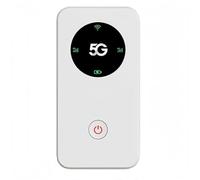 Punto de acceso móvil 5G WiFi para viajes, WiFi 5G de bolsillo, mini router WiFi inteligente 5G y 4G, ranura Nano SIM de 2.77 Gbps DL 1.25Gbps UL, soporta 16 dispositivos conectados con pin de cable
