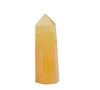Punto de cristal natural Naranja Amarillo Jade Obelisco Adorno de varita de cuarzo para decoración del hogar Mineral de energía Mineral Craft Gift-random delivery_50-60mm