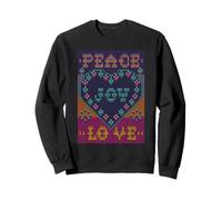 Punto de Cruz de corazón, Punto de Aguja navideño, Paz alegría y Amor Sudadera