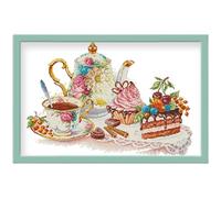 Punto de Cruz Kit Completo Cocina 11CT con Patrón Impreso 40cmX50cm Completo con Hilos, Agujas y Tela - Arte de Bordado para Principiantes y Expertos - Ideal para Decoración del Hogar y Regalos