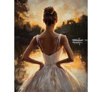 Punto De Cruz Kit Completo Esquemas 11Ct Chica De Ballet De Vuelta 40X50Cm Patrones Cuadros Kit Punto De Cruz Con Hilos Y Tela Impresa Impreso Completo Contado Principiantes, Cross Stitch Ki