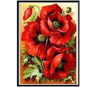 Punto De Cruz Paisaje, Kit Punto De Cruz Con Hilos Y Tela Esquemas Tela Impresa, Flor De Color Medio, 50X60Cm Patrones Cuadros Para Hacer En Punto De Cruz Kit Completo Hilo Y Tela Contado Principian