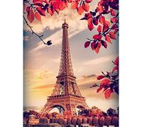 Punto De Cruz Paisaje, Kit Punto De Cruz Con Hilos Y Tela Esquemas Tela Impresa, Landscape Paris Tower Diy Cross Stitch Embroidery Patrones Cuadros Para Hacer En Punto De Cruz Kit Completo Hilo Y Te