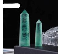 Punto de Cuarzo Natural Cuarzo Rosa Piedra curativa Amatista Prisma Hexagonal Pirámide de Mineral de energía Decoración del hogar-Fluorita Verde,7-8cm