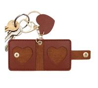 Punto de llave foto - Plaza de llaves de fotos | Llavero de imagen con cuero de PU | De Almacenamiento Fácil De Abrir Fotos De Llavero Para San Valentín De Boda Y Accesorios De Celle, marrón, Se