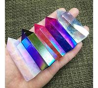 Punto de varita de cristal natural aura multicolor piedras de cuarzo minerales cristal reiki curación moderna decoración para el hogar-5pcs_Multicolor híbrido