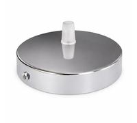 PUNTO ES LIGHTING Rosetón Techo Cromo 120 x 25 mm - Florón y Soporte para Lámpara, 1 Pieza con Kit de Instalación en Acero 0,7 mm para Lámparas Colgantes de Interior