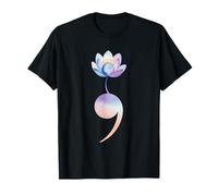 Punto y Coma Lotus Suicidio Prevención Esperanza Arte Camiseta