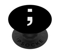 Punto y Coma Negra; - Creador de Palabras Personalizado para Palabras Personalizadas PopSockets PopGrip Adhesivo