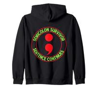 Punto Y Coma Prevención del Suicidio Survivor Sentence Punto Sudadera con Capucha