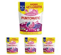 PUNTOMATIC | Cápsulas Tricámara Floral | Detergente Lavadora para Ropa Blanca y de Color | Quitamanchas | 34+14 (48) lavados (Paquete de 4)