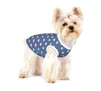 Puntos de crayón sobre Fondo Azul Marino,Camiseta de algodón sin Mangas para Mascotas, Chaleco Transpirable, Suave y elástico para Cachorros,S