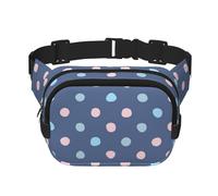Puntos de crayón sobre Fondo Azul Marino,Riñonera Cuadrada de Doble Capa, Bolso de Viaje, Bolso Informal para el Pecho.