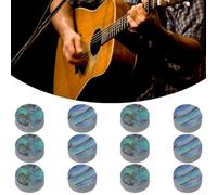 Puntos de incrustación de abal verde para guitarra de 6 mm, 12 marcadores laterales de traste compatibles con bajo acústico eléctrico, ukelele, banjo, mandolina, reparación de bricolaje