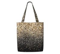 Puntos dorados negros con brillo dorado,Bolsas de supermercado reutilizables, bolsas de compras, bolsas de lona de gran capacidad, bolso de hombro