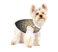 Puntos Dorados Negros con Brillo Dorado,Camiseta de algodón sin Mangas para Mascotas, Chaleco Transpirable, Suave y elástico para Cachorros,S