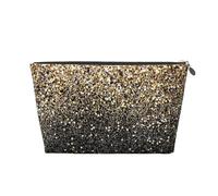 Puntos Dorados Negros con Purpurina Dorada, Bolsa de artículos de tocador Bolsa de Maquillaje Bolsa de cosméticos Bolsa de artículos de tocador de Viaje portátil