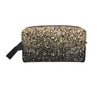 Puntos Dorados Negros con Purpurina Dorada, Bolsa de Maquillaje Bolsa de cosméticos Bolsa de artículos de tocador de Viaje portátil Organizador de Bolsa de Maquillaje