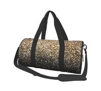 Puntos Dorados Negros con Purpurina Dorada, Bolsa de Viaje de Gran Capacidad, Bolso Redondo, Bolsa de Viaje Deportiva, Bolsa de Mano, Bolsa de Fitness