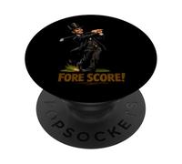 Puntuación de Fore | Abraham Lincoln Golfer Driver Civil War PopSockets PopGrip Adhesivo