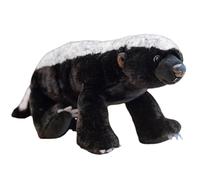 Puntuación de peluche de tejón de miel - Animal de peluche salvaje negro realista, modelo de simulación suave | Juguete educativo de vida silvestre, peluche africano, muñeca de animal