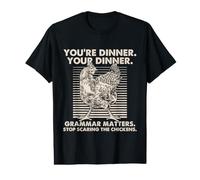 Puntuación Humor Tu Cena Gramática Broma para los Fans del Pollo Camiseta gráfica económica