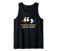 Puntuación Salva Vidas Gramática Entusiasta Amante del lenguaje Camiseta sin Mangas