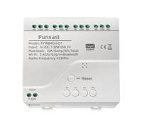 Punxasl 4CH Smart Relay Switch Module WiFi Control Interruptor Tuya Smart Life, Voice y 433MHz RF Remote Control Module Compatible con Alexa y Google Home USB 5V AC/DC 7-32V